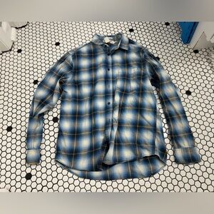 H&M Blue and White Checkered button down Shirt size medium
